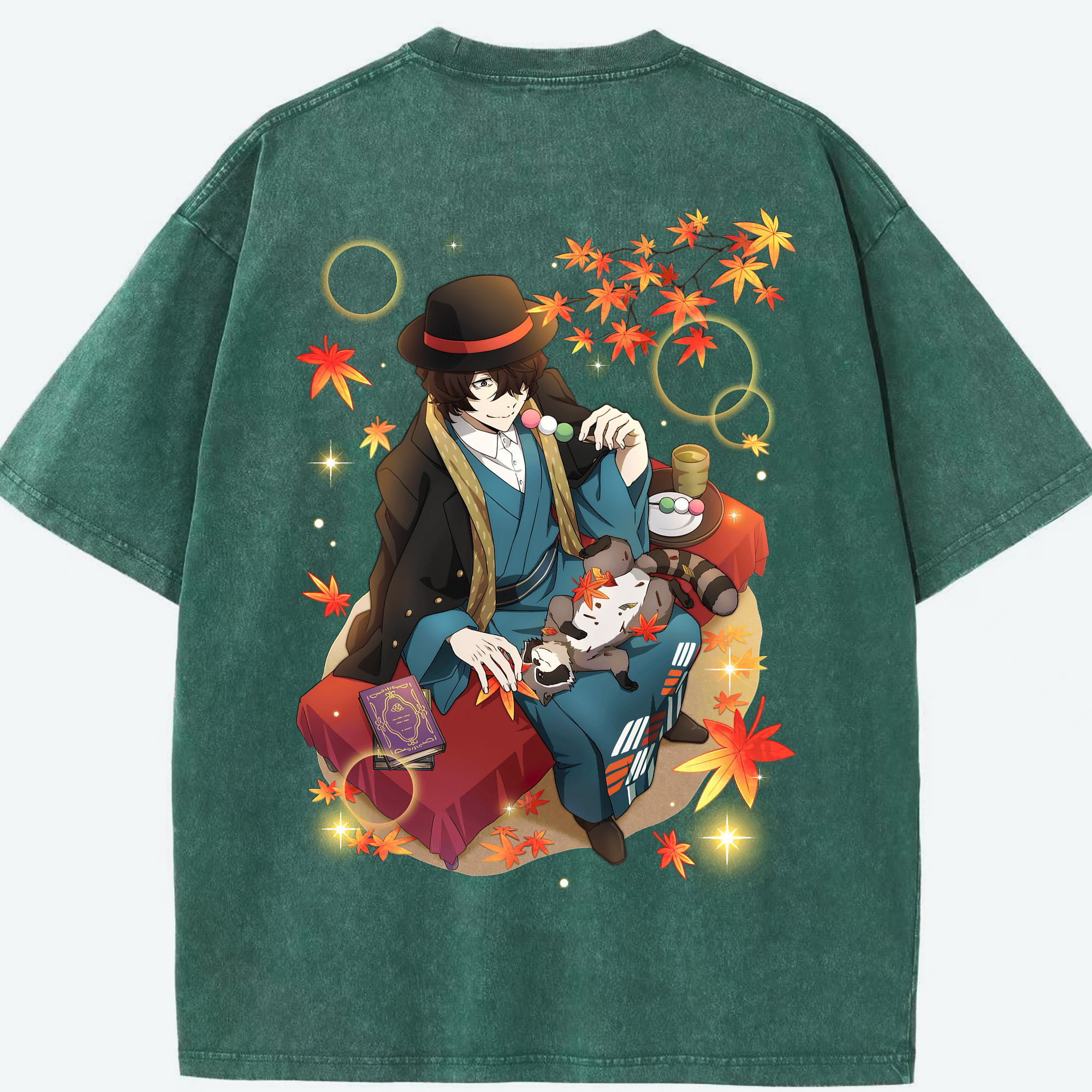 （画像用） 文豪ストレイドッグス Bungo Stray Dogs 綿100% ヴィンテージ風 半袖Tシャツ（背面プリント）